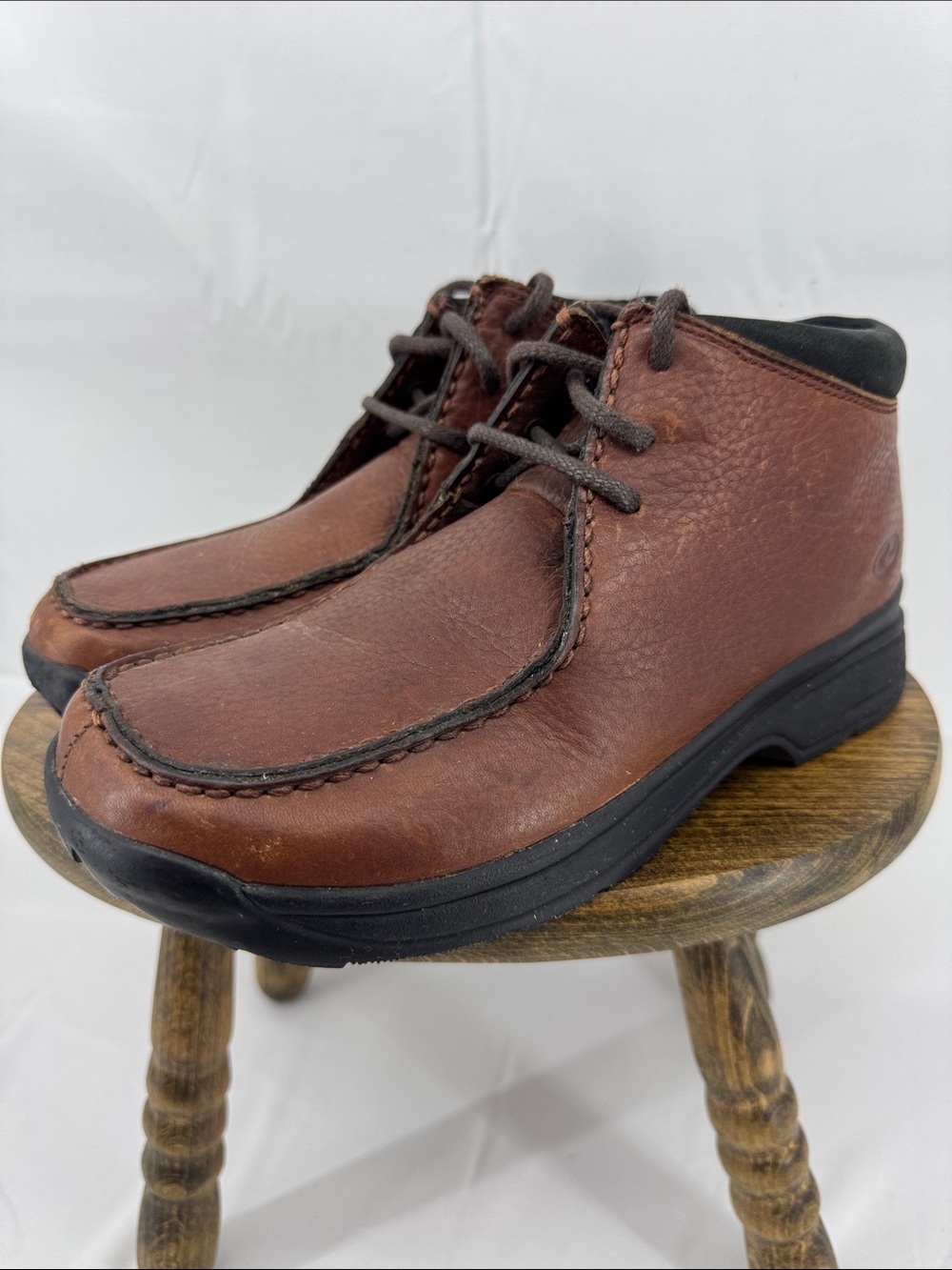 Roper Womens Red-Brown Leather Lace-up Chukka Ankle Boots, sz 7.5